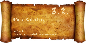Bécs Katalin névjegykártya