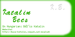 katalin becs business card
